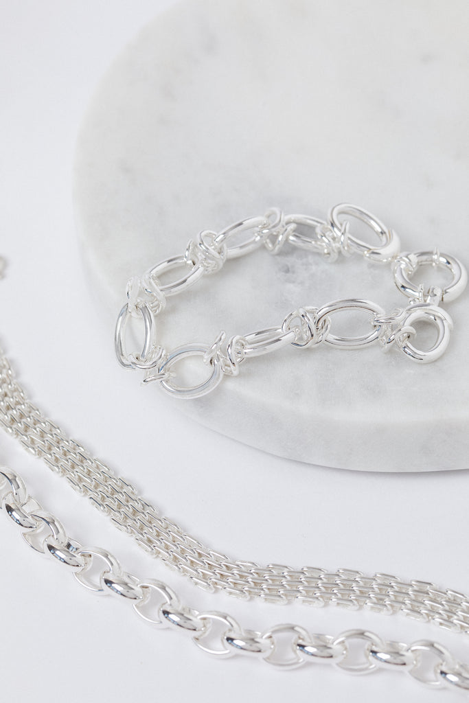 multiple handmade sterling silver chunky elegant stylish bracelets sterling silver