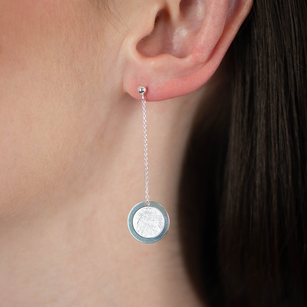 Drop Round Disc Earrings - Aspire Jewellery