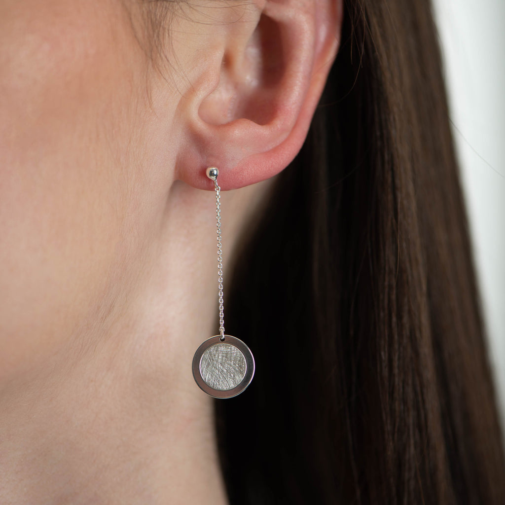 Drop Round Disc Earrings - Aspire Jewellery