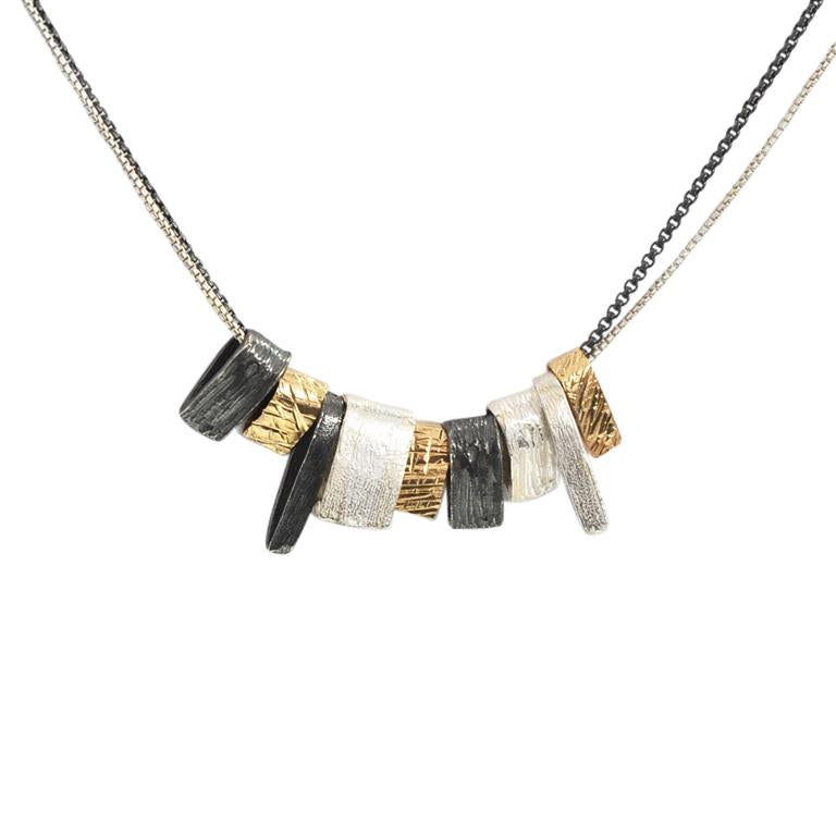 Multi Element Textured Necklace - Aspire Jewellery